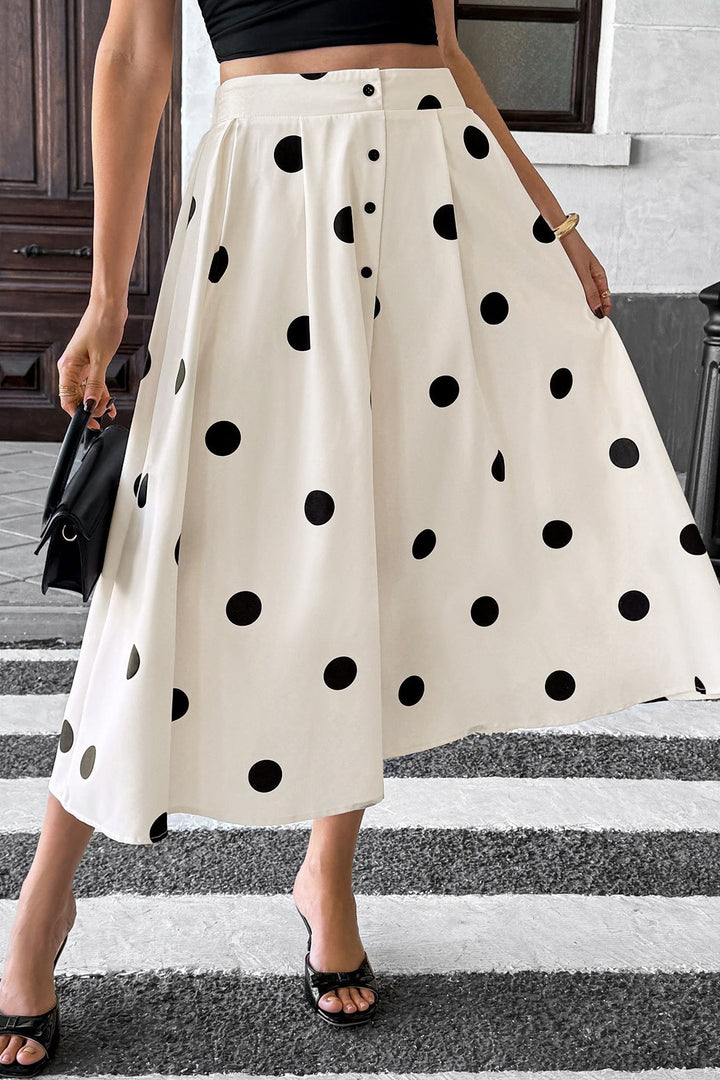 Emily & Isabella Brooks | Polka Dot Elastic Waist Skirt