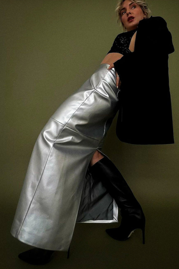 Emily & Isabella Brooks | High Gloss PU Leather Bodycon Skirt