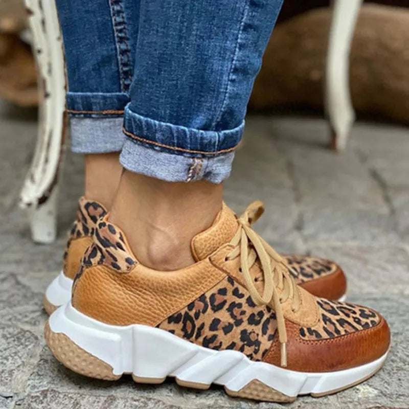 Emily & Isabella Brooks | Comfortable Leopard Sneakers
