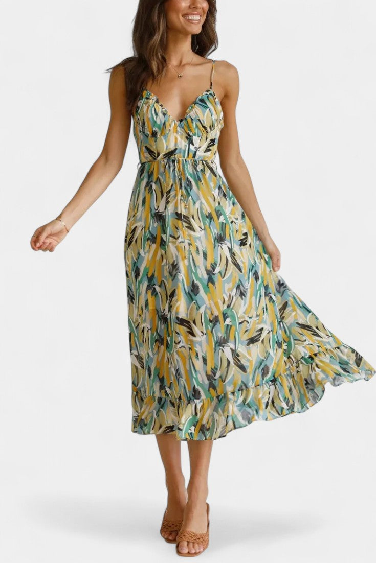 Emily & Isabella Brooks | Midi Dress in Vibrant Pattern