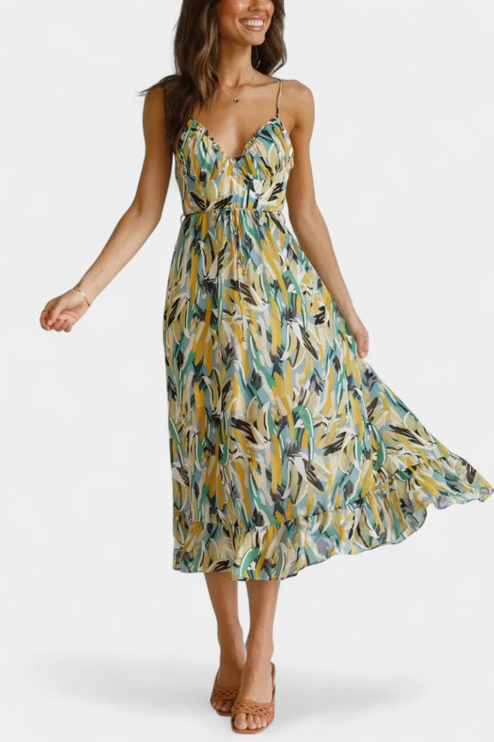 Emily & Isabella Brooks | Midi Dress in Vibrant Pattern