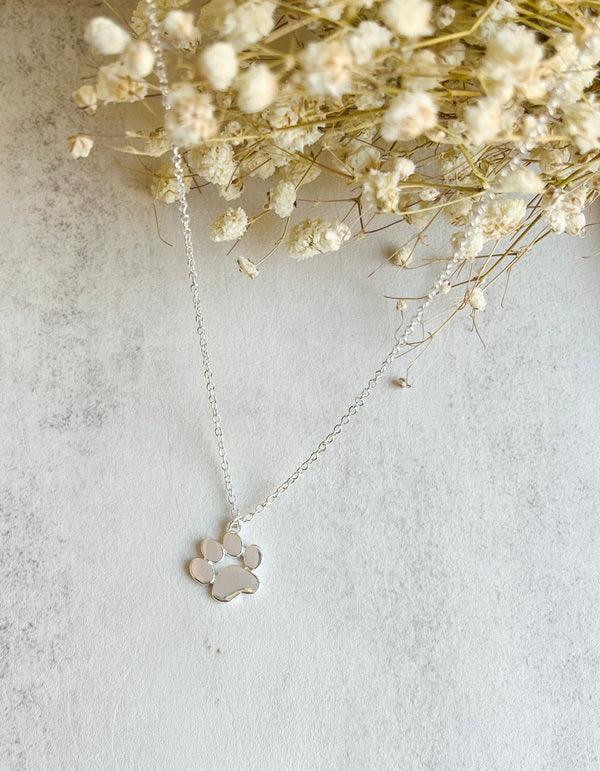 Emily & Isabella Brooks | Silver Paw Necklace – Stainless Steel