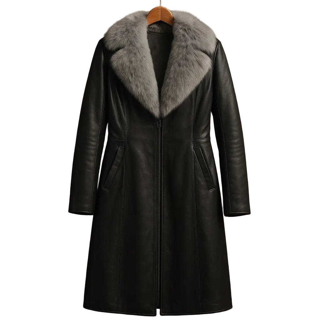 Emily & Isabella Brooks | Fur-Trim Leather Coat
