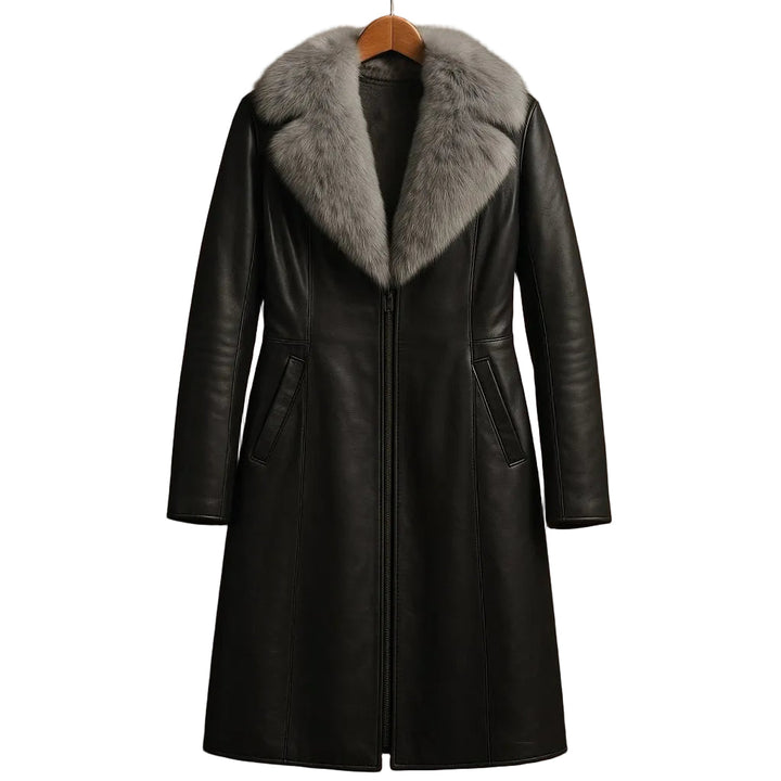 Emily & Isabella Brooks | Fur-Trim Leather Coat