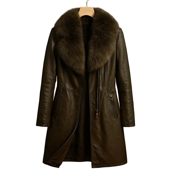 Emily & Isabella Brooks | Fur-Trim Leather Coat