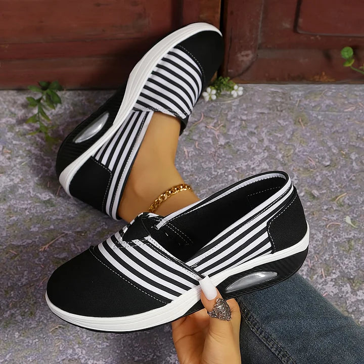 Emily & Isabella Brooks | Comfortable Striped Slip-On Sneakers