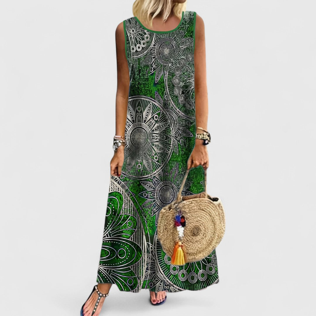 Emily & Isabella Brooks | Sleeveless Print Maxi Dress