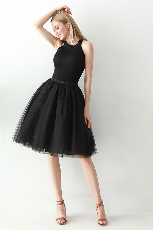 Emily & Isabella Brooks | High Waist Tulle Puff Mini Skirt