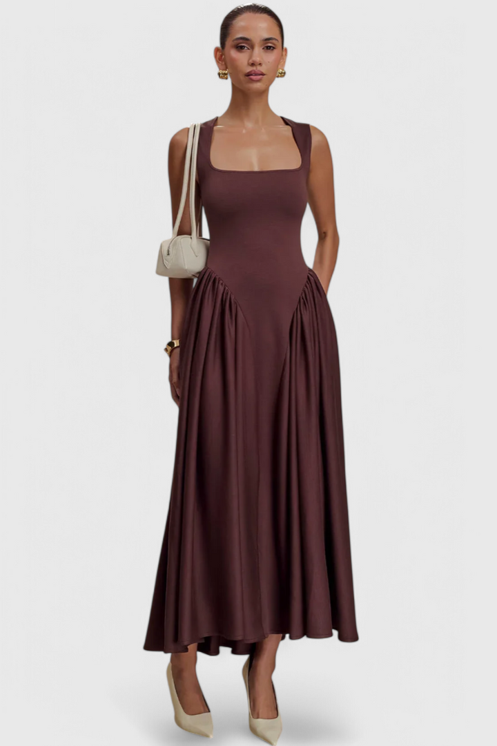 Emily & Isabella Brooks | Midi Dress with Square Neckline