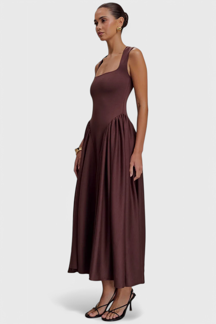 Emily & Isabella Brooks | Midi Dress with Square Neckline