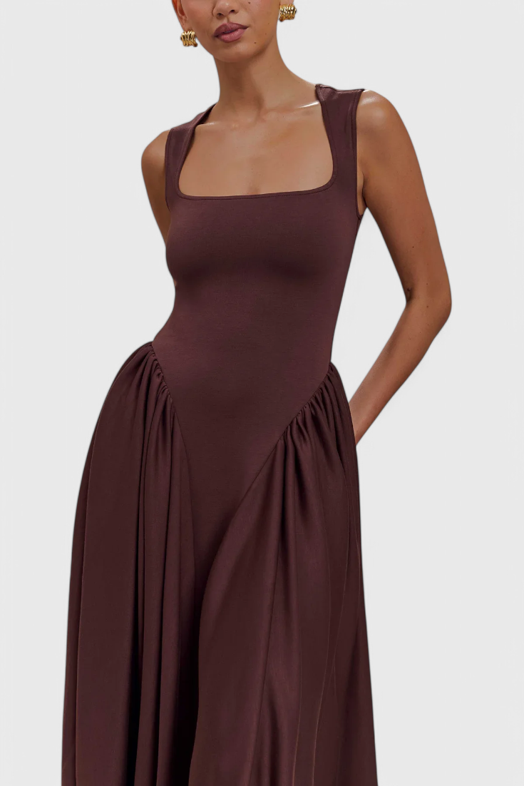 Emily & Isabella Brooks | Midi Dress with Square Neckline