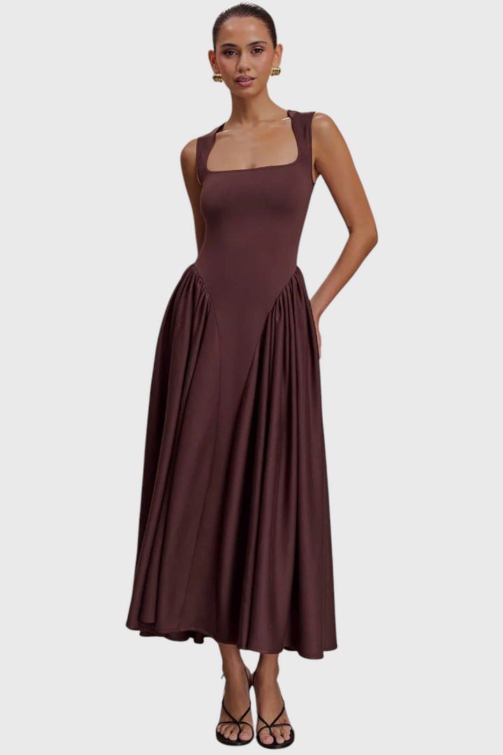 Emily & Isabella Brooks | Midi Dress with Square Neckline