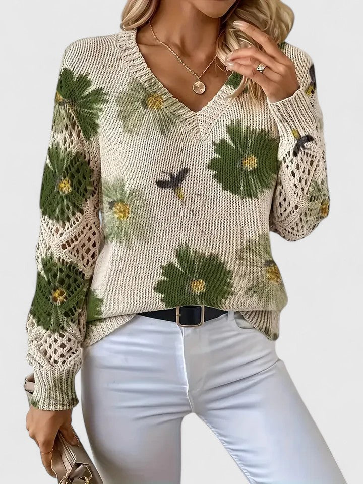 Emily & Isabella Brooks | Floral Knit Sweater