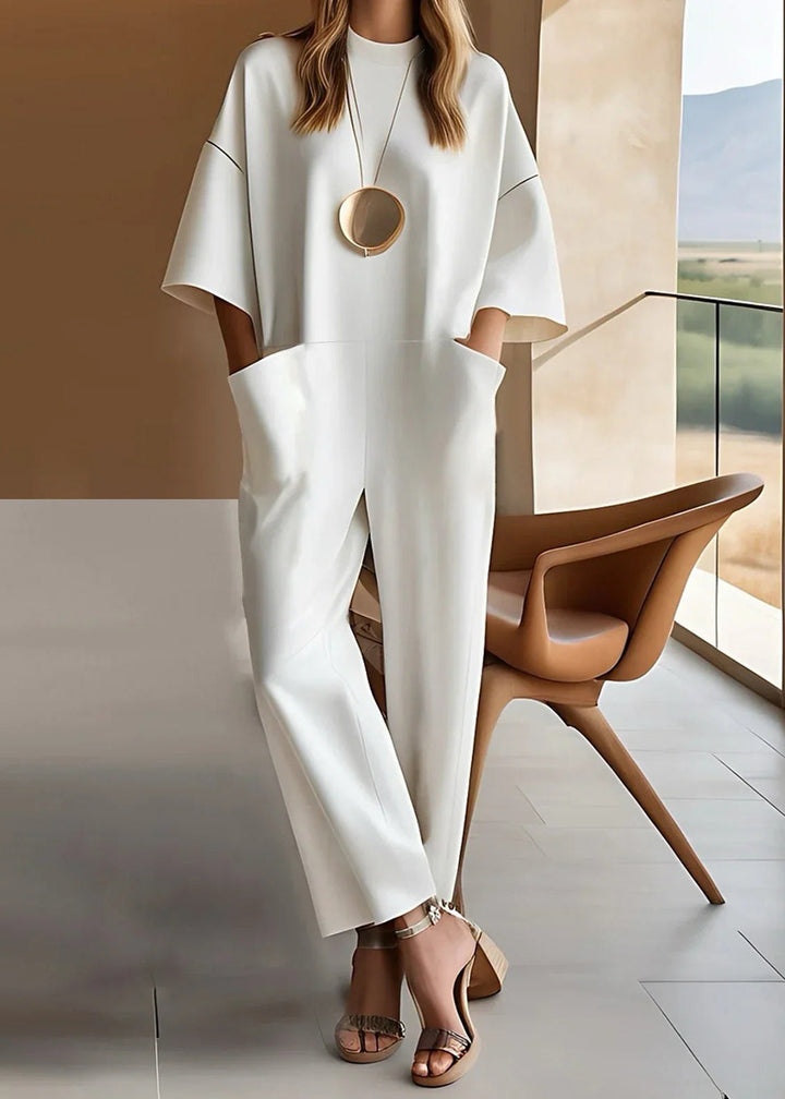 Emily & Isabella Brooks | Elegant Short-Sleeve Jumpsuit