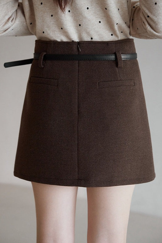 Emily & Isabella Brooks | Solid Tartan Textured Skirt