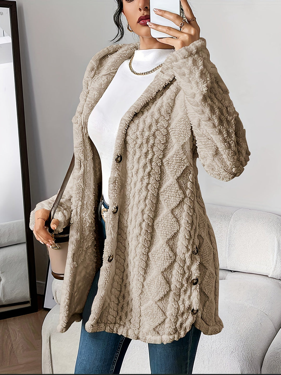Emily & Isabella Brooks | Plush Hooded Cardigan