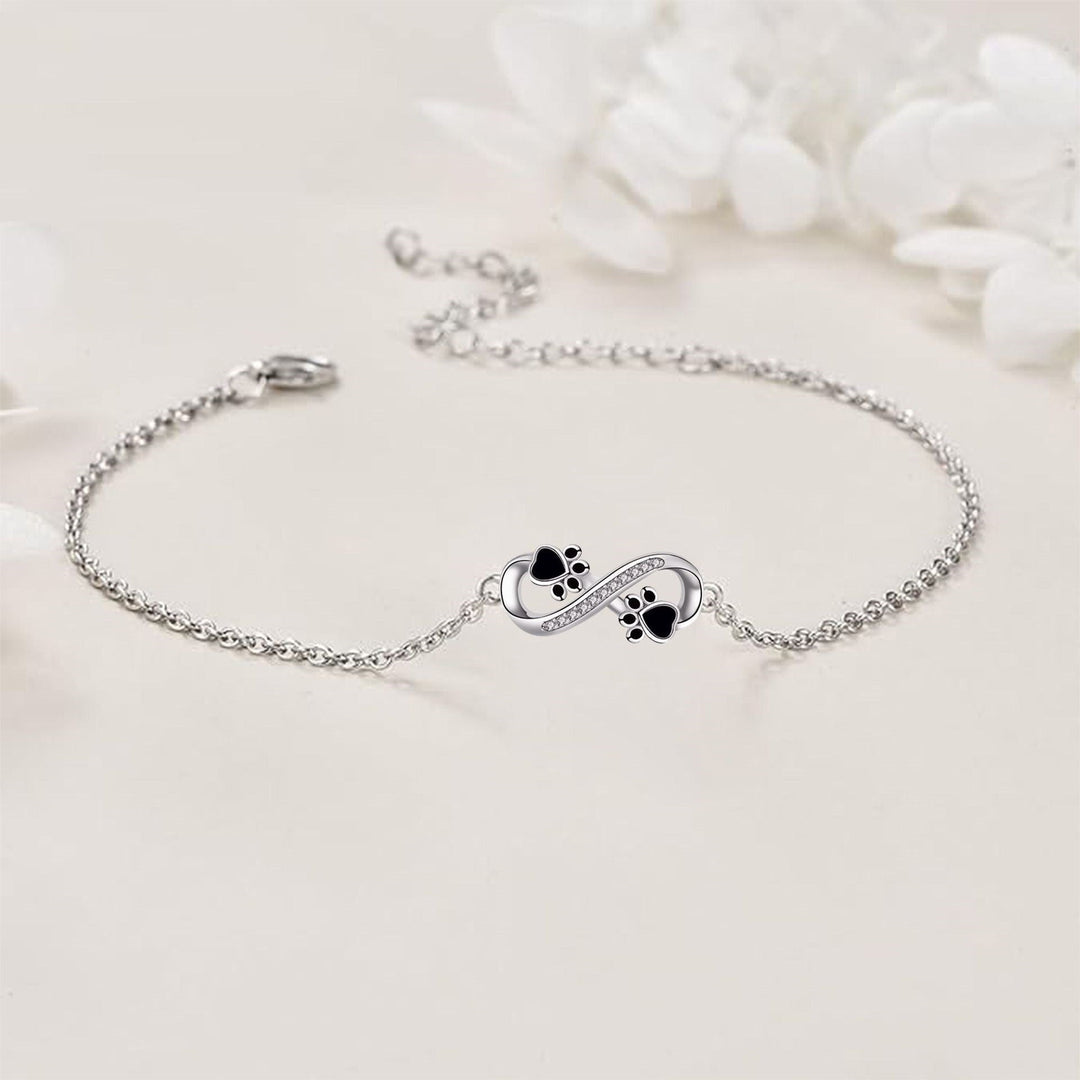 Emily & Isabella Brooks | Pendant Pet Paw Bracelet with Zirconia