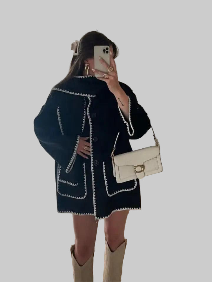 Emily & Isabella Brooks | Large Wool Jacket with Scarf