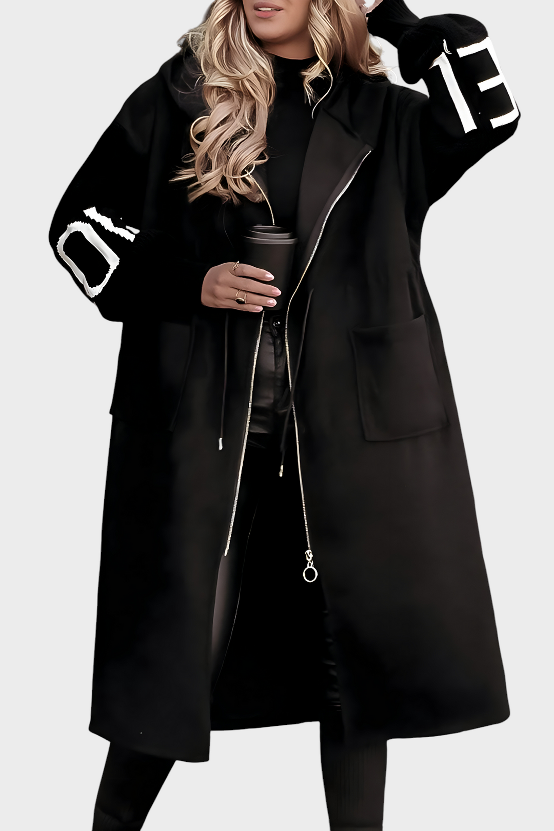 Emily & Isabella Brooks | Women's Jacket with Knitted Sleeves and Hood
