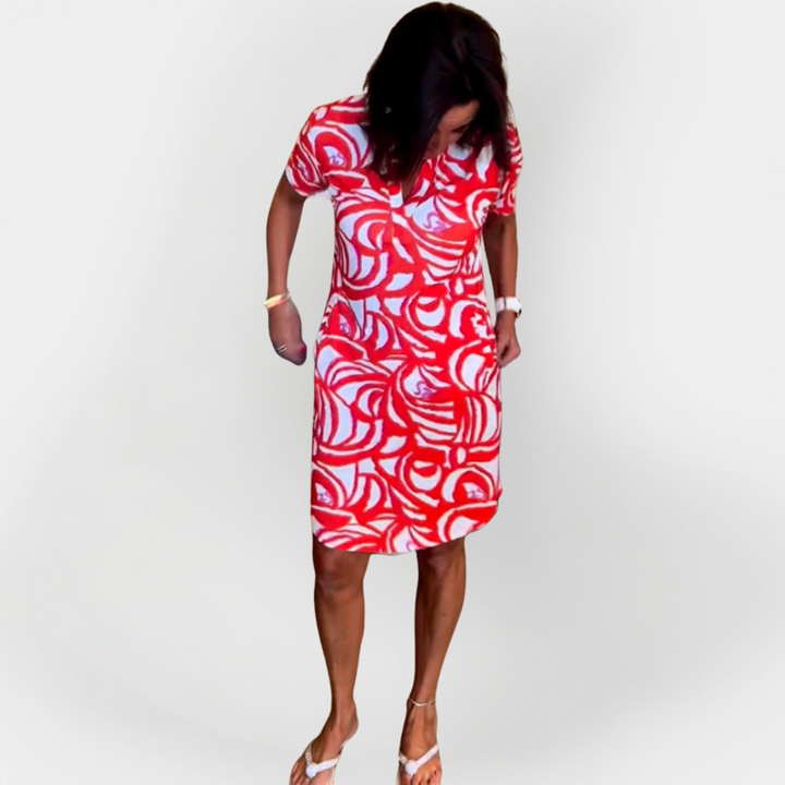 Emily & Isabella Brooks | Midi Dress, Pattern, Short Sleeves