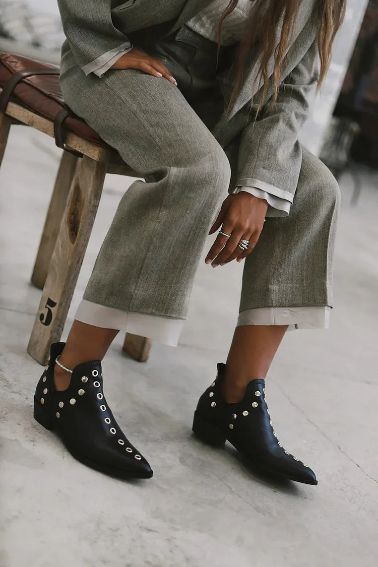 Emily & Isabella Brooks | Pointed Studded Ankle Boot
