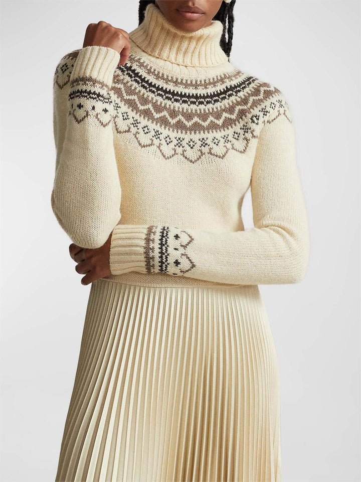 Emily & Isabella Brooks | Women's Turtleneck Sweater, Fair Isle Pattern