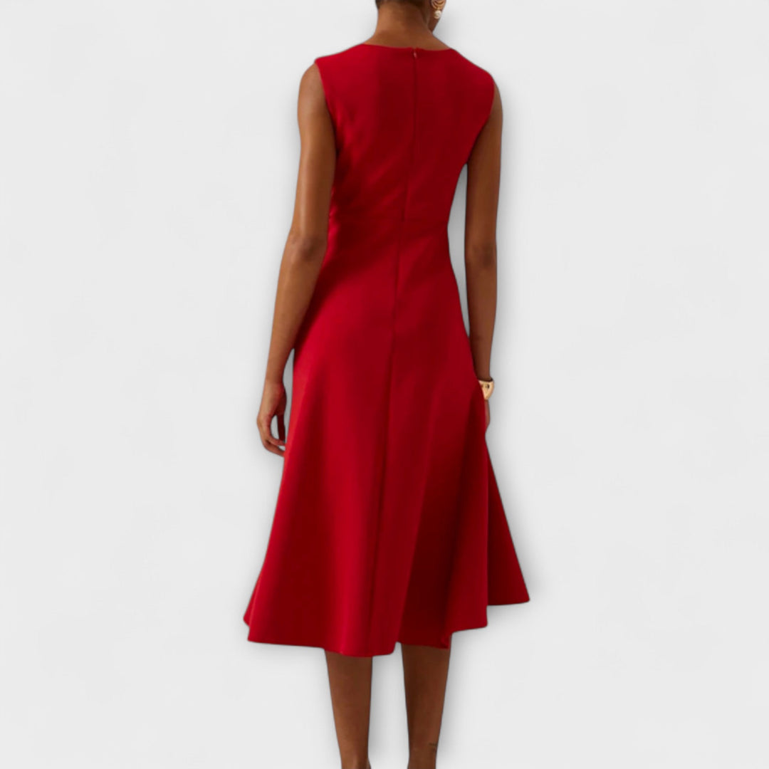Emily & Isabella Brooks | Draped Asymmetric Midi Dress