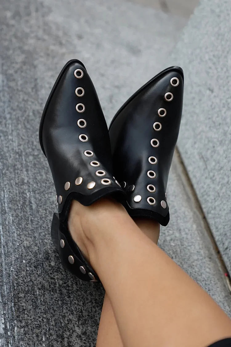 Emily & Isabella Brooks | Studded Ankle Boot with Wide Heel
