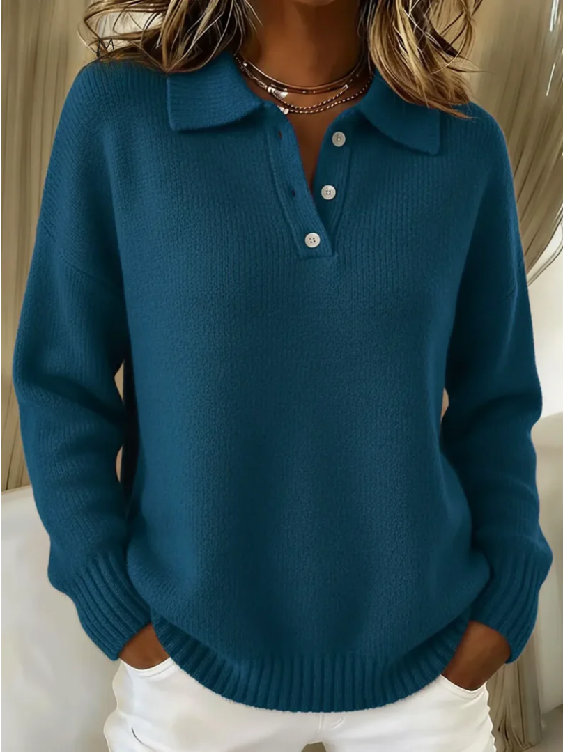 Emily & Isabella Brooks | Soft Knit Polo Sweater