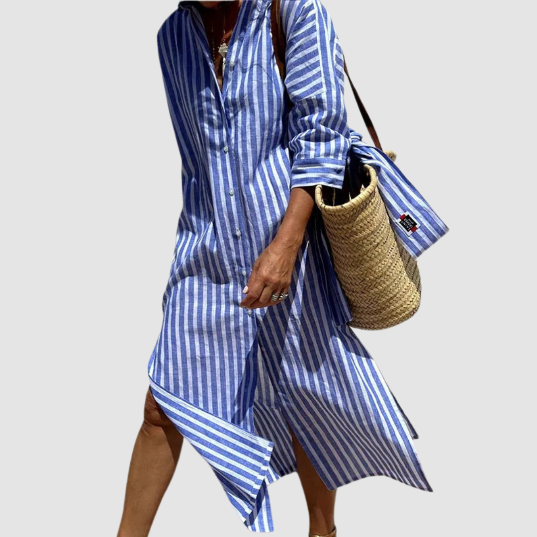 Emily & Isabella Brooks | Elegant Striped Summer Dress