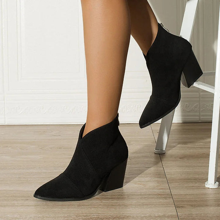 Emily & Isabella Brooks | Pointed Ankle Boot in Black