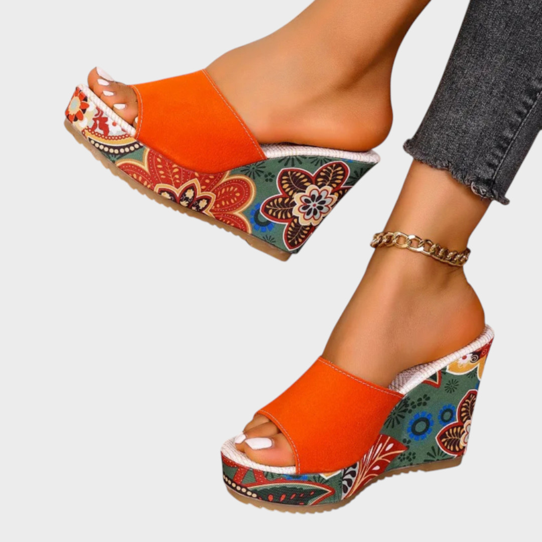Emily & Isabella Brooks | Velvet Wedge Sandal