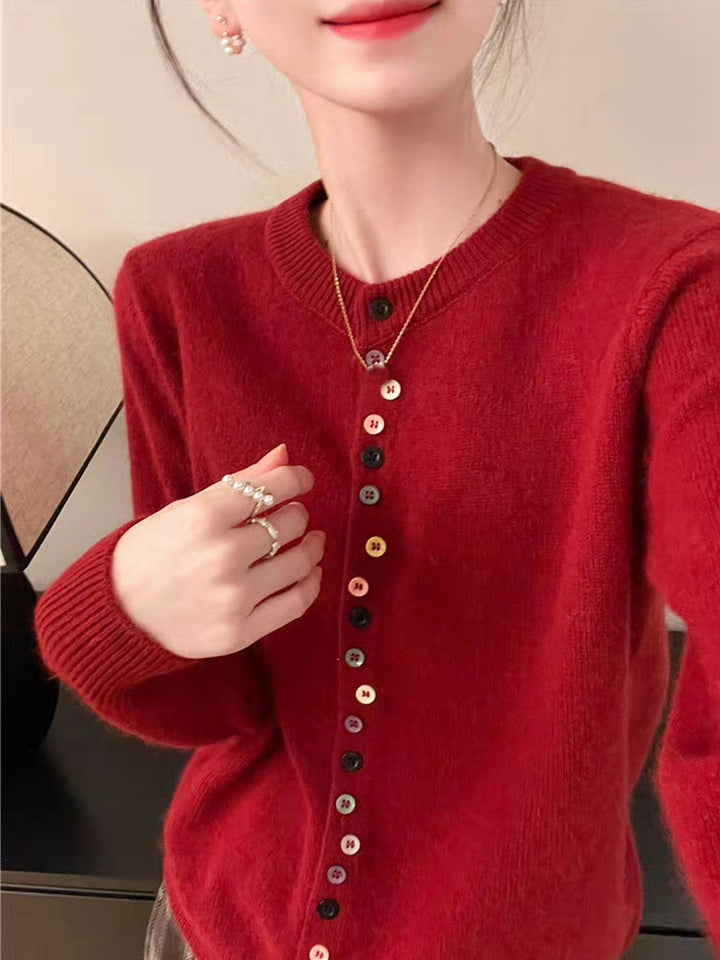 Emily & Isabella Brooks | Elegant Buttoned Knit Cardigan