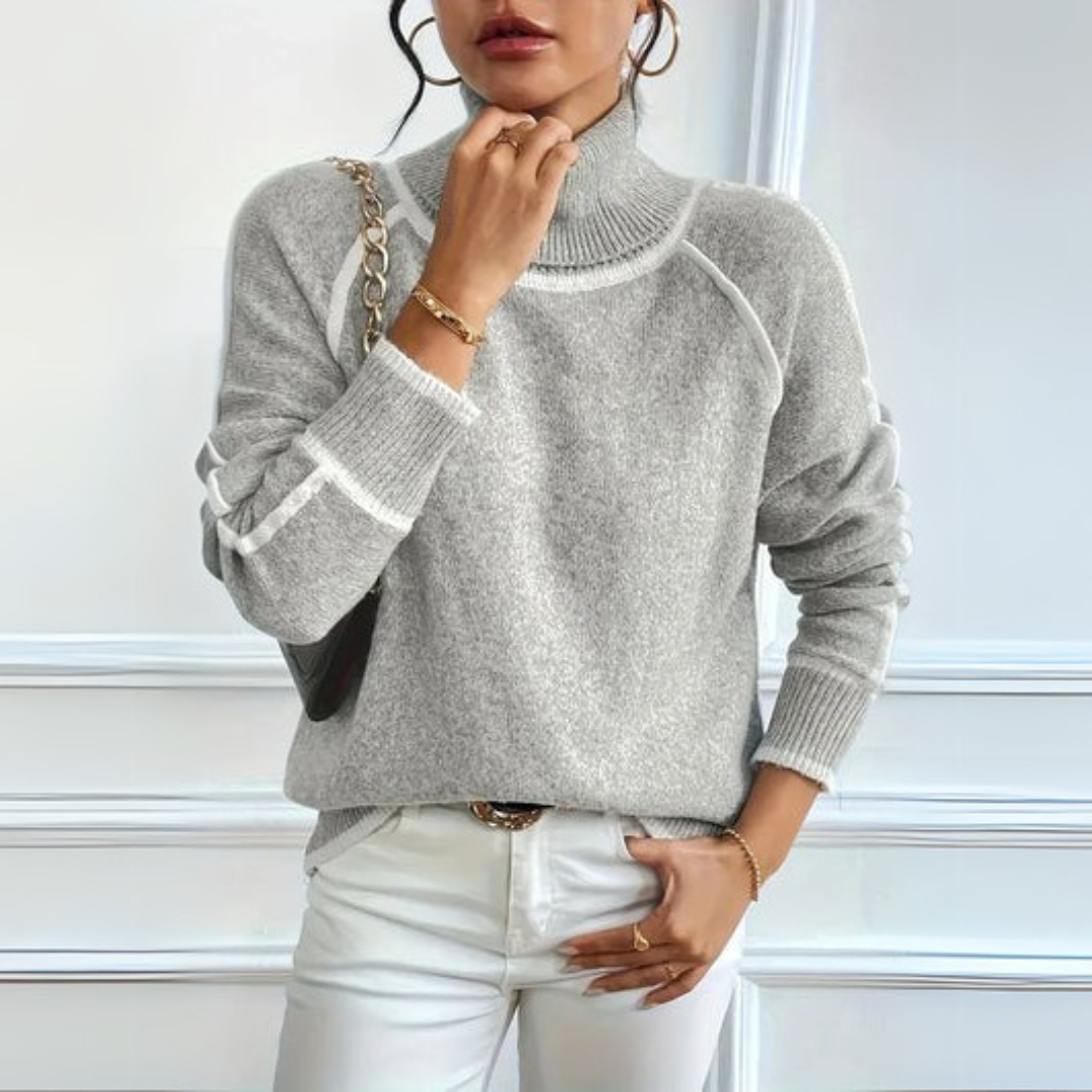 Emily & Isabella Brooks | Elegant High Collar Sweater