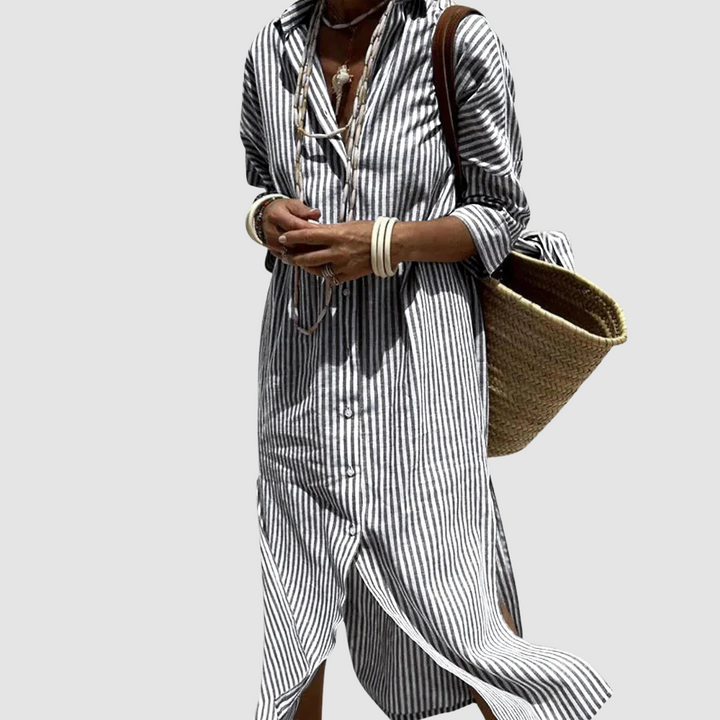 Emily & Isabella Brooks | Elegant Striped Summer Dress