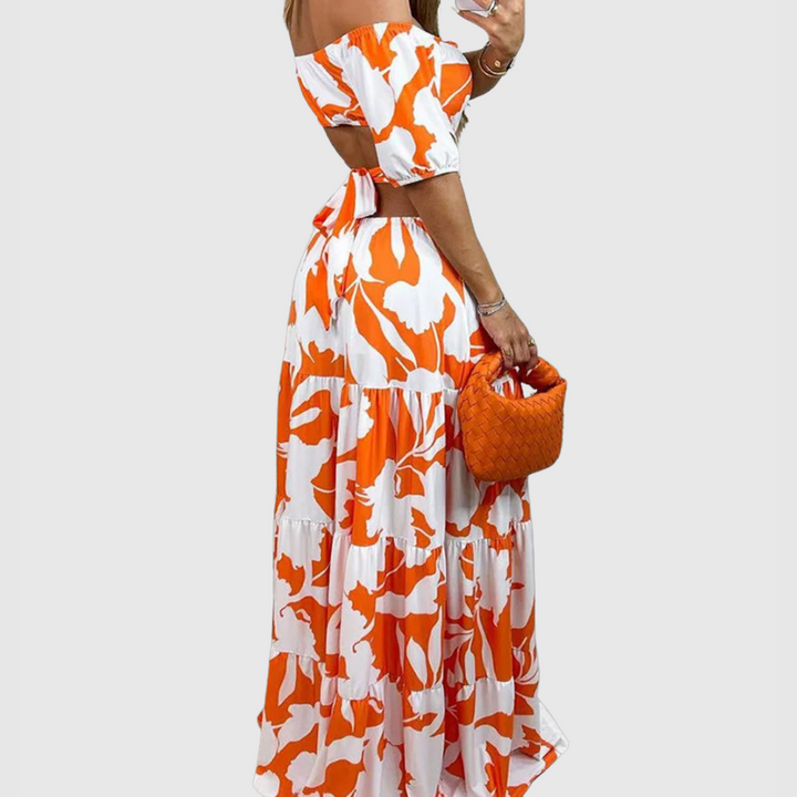Emily & Isabella Brooks | Irregular Grain Cut-Out Midi Dress