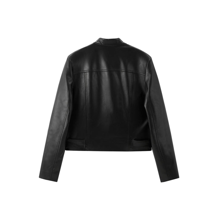 Emily & Isabella Brooks | Short PU motorcycle jacket