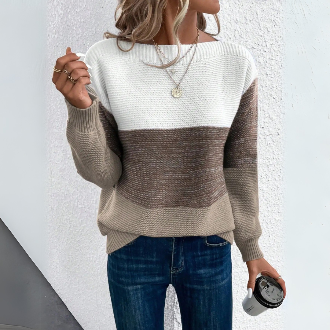 Emily & Isabella Brooks | Patchwork Sweater, Cozy Fit