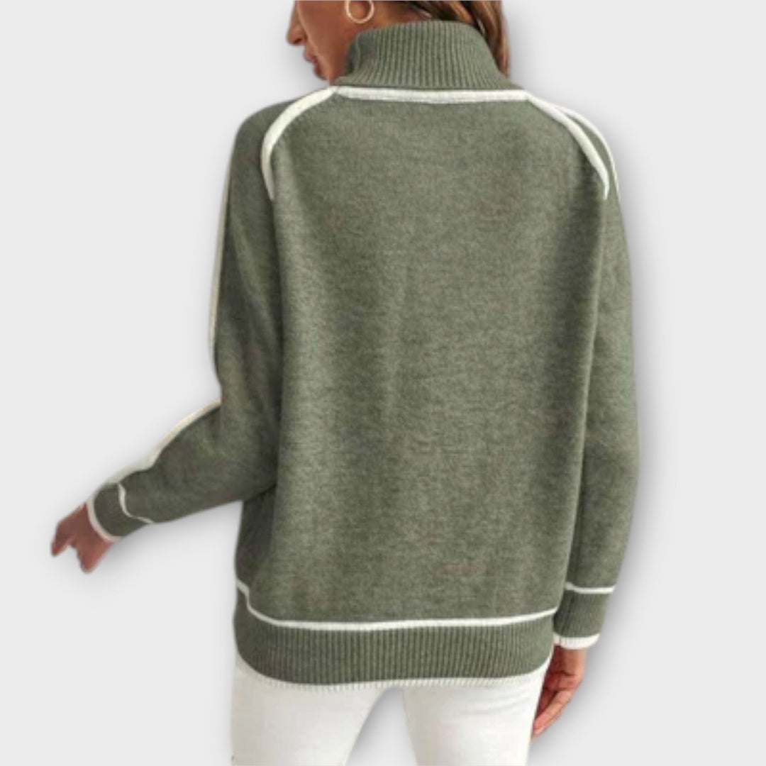 Emily & Isabella Brooks | Olive Green Knit Sweater