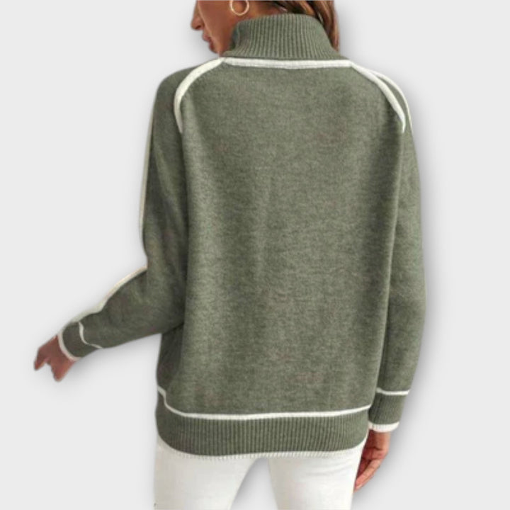 Emily & Isabella Brooks | Olive Green Knit Sweater