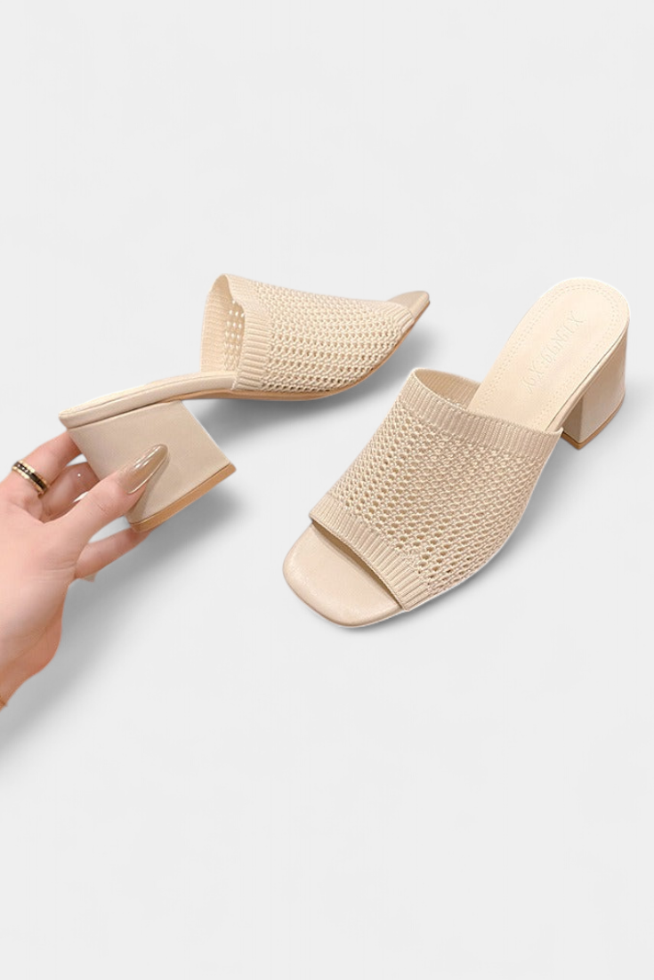 Emily & Isabella Brooks | Square Mesh Heel Sandals