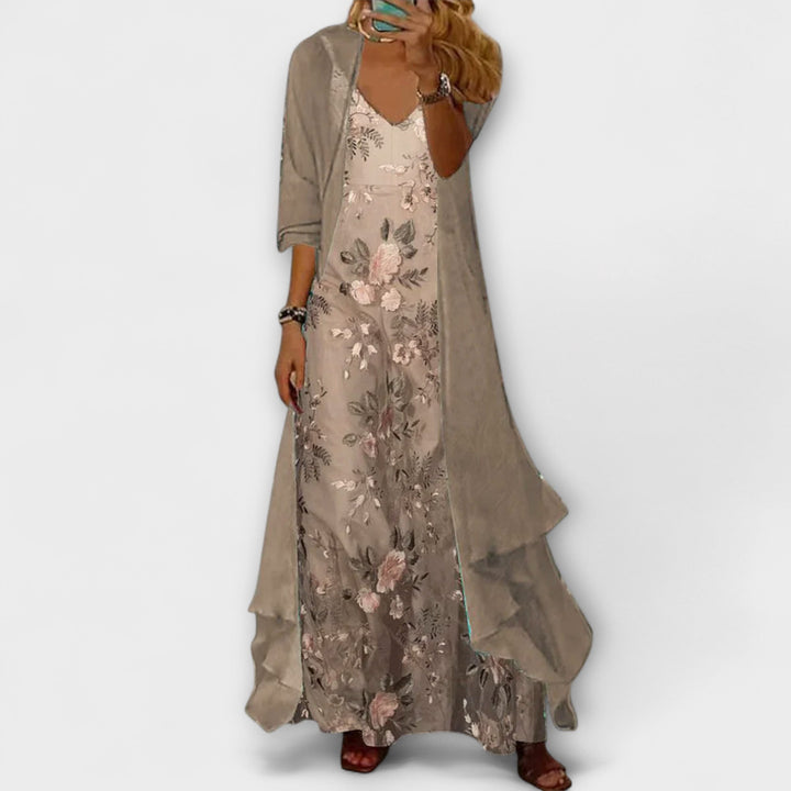 Emily & Isabella Brooks | Elegant Maxi Dress Two-Piece Set