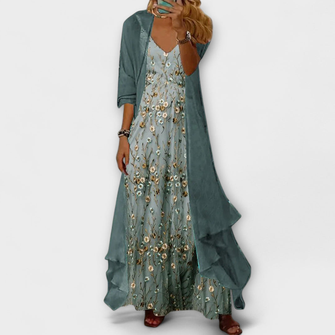 Emily & Isabella Brooks | Elegant Maxi Dress Two-Piece Set