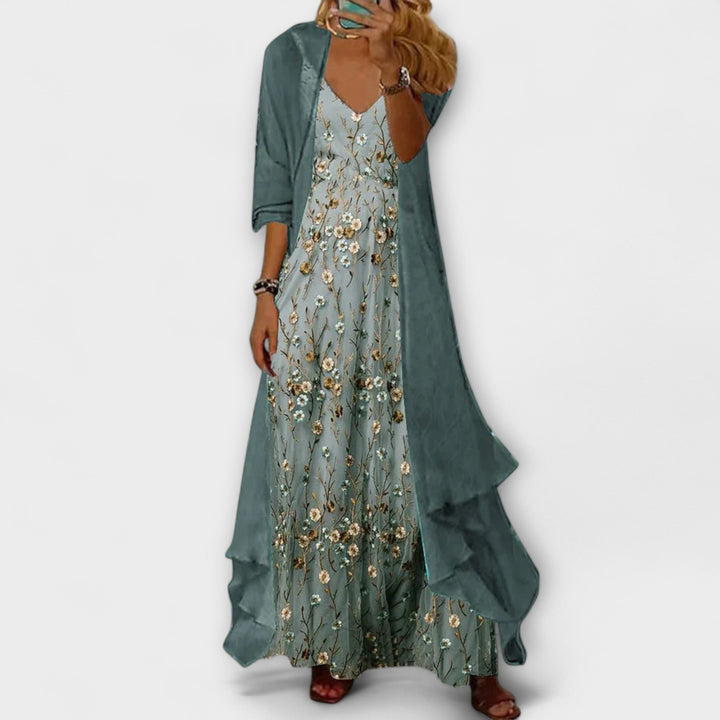 Emily & Isabella Brooks | Elegant Maxi Dress Two-Piece Set