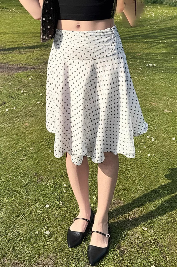 Emily & Isabella Brooks | Polka Dot Mesh Layered Skirt
