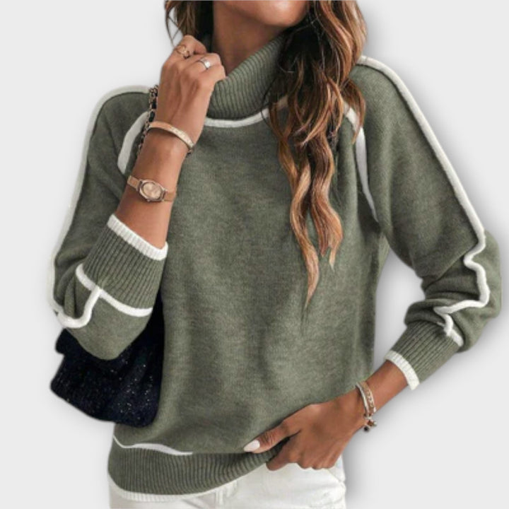 Emily & Isabella Brooks | Olive Green Knit Sweater