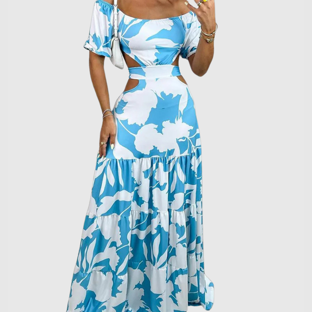 Emily & Isabella Brooks | Irregular Grain Cut-Out Midi Dress