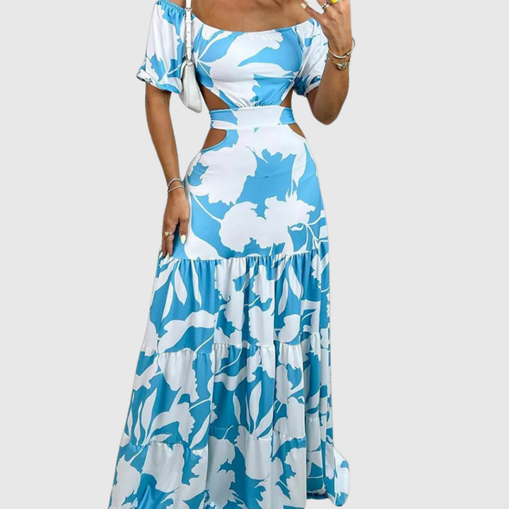 Emily & Isabella Brooks | Irregular Grain Cut-Out Midi Dress