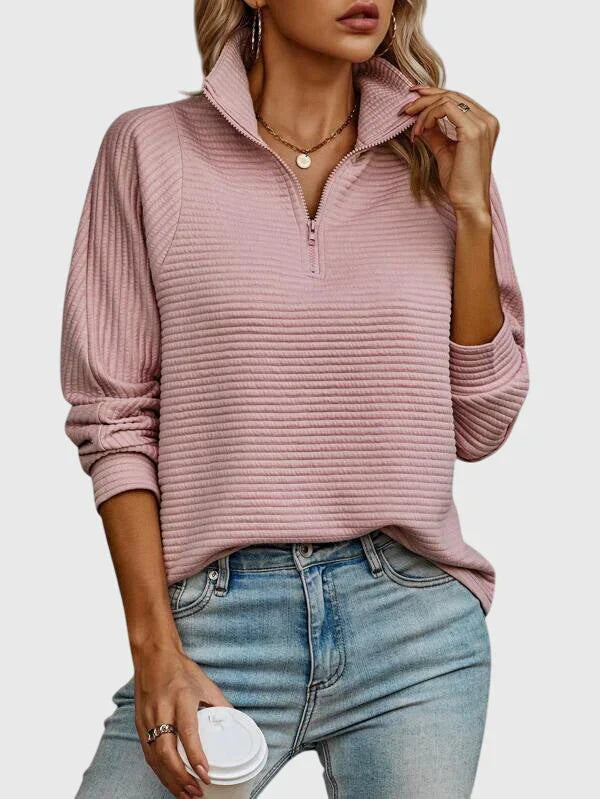 Emily & Isabella Brooks | Elegant Half-Zip Sweater