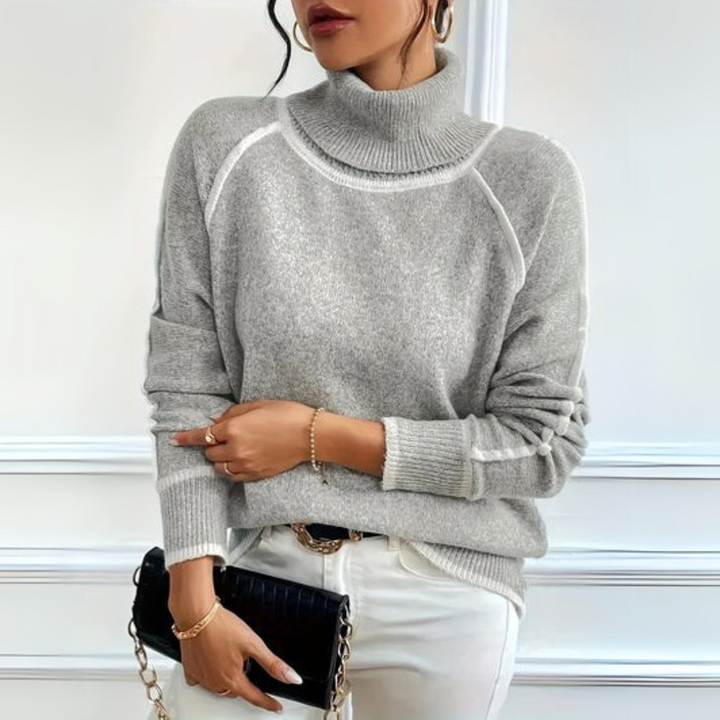Emily & Isabella Brooks | Elegant High Collar Sweater